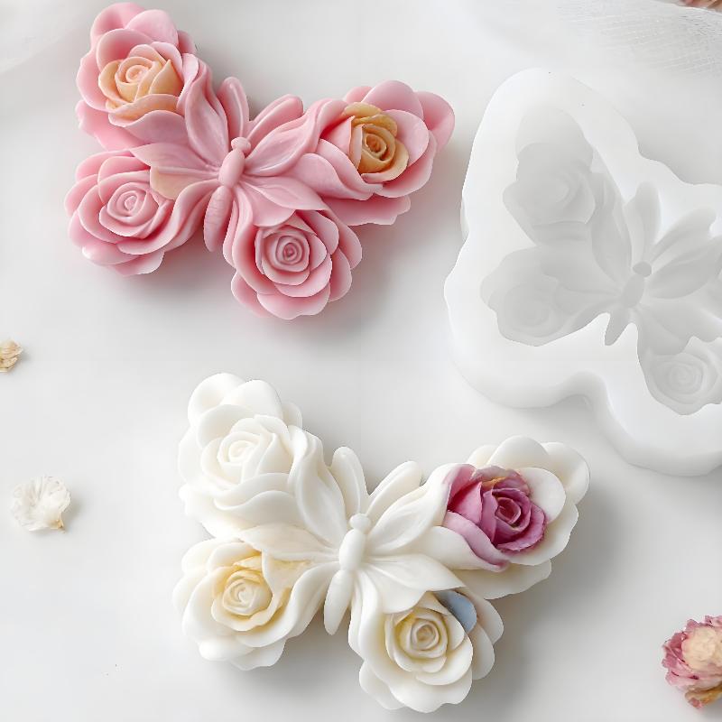 Soap Making Ideas - Силиконовая форма DIY «Роза и бабочка»